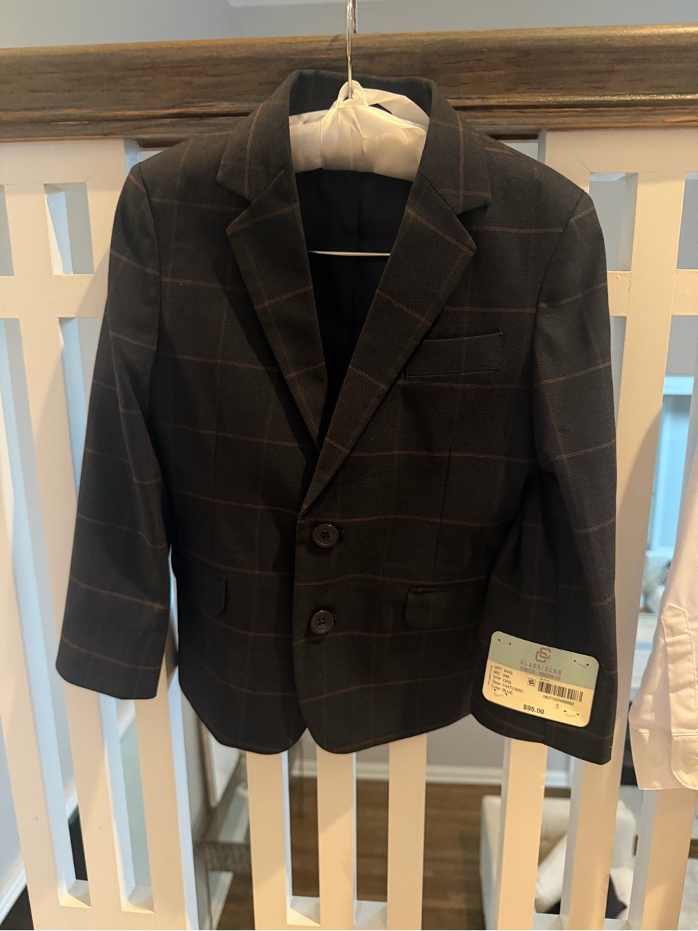 Class Club Brown Windowpane Blazer with Tan Pants - Picture 2 of 4